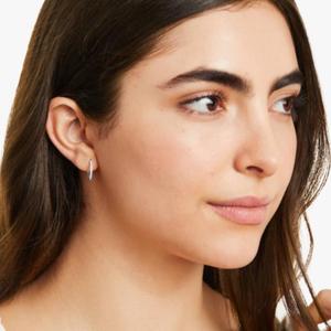 Modern 925 Sterling <b>Silver</b> Gold Plated Moissanite Hoop <b>Earrings</b> Brilliant Premium Luxury Fine Jewelry Stylish Daily Wear Women - Product Image 3
