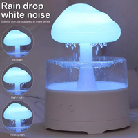 Humidificador de Aire con Bluetooth, Música y Sonido de Lluvia, Mini Humidificador de Escritorio para el Hogar, Luz Nocturna Ambiental con Siete Colores Degradados