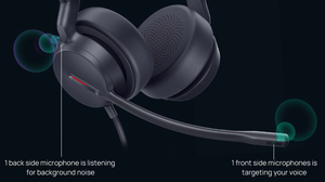 UH44 Dual <b>Microphone</b> Acoustic Shield 3.0 Acoustic Shield Technology 300 . Rotating USB Wired Headset - Product Image 3