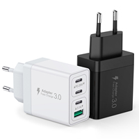Pengisi Daya Perjalanan Cepat HNT 40W GaN 4-Port PD Universal Portabel Pengisi Daya Dinding Bahan Tahan Api OTP ABS+PC untuk Ponsel Pintar dan Tablet