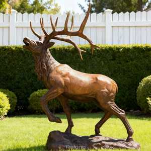 Escultura de Ciervo <span class=keywords><strong>Reno</strong></span> de Bronce para Decoración de Exteriores, Estatua de Animal de Latón para Jardín, Parque o Zoológico - Product Image 2