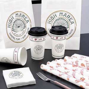 Sac en papier kraft blanc écologique personnalisé, qualité alimentaire, pour restaurant, à emporter, biodégradable, recyclable - Product Image 3