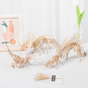 Ensamblaje tridimensional creativo, dinosaurio Jurásico, modelo 3D hecho a mano, entrenamiento cerebral, rompecabezas de madera DIY, juguetes para niños y niñas - Product Image 3