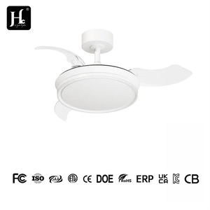 Ventilateur de plafond LED moderne blanc avec lames de 36/42 pouces, dimmable, 220V, rétractable, télécommande, avec lumière pour chambre à coucher - Product Image 4