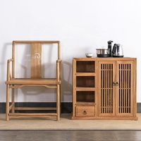 Zhuzi ZS006 Nouveau style chinois Armoire à thé multifonctionnelle en bois d'orme massif avec bouilloire automatique pour salon