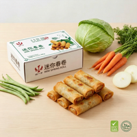 Rollitos de Primavera de Verduras Congelados con Piel Delgada y Crujiente, Enrollados a Mano, IQF, Precio de Fábrica para Exportación a Granel, MOQ Bajo