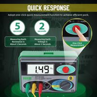 Digital Earth Ground Resistance Tester 0-2000 Ohm Meter High Accuracy AC Voltage Meter