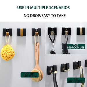 Móc Áo Gấp Móc Không Gian Phòng Tắm Nhôm Áo Dính Tường Đen Móc Khăn Móc - Product Image 3