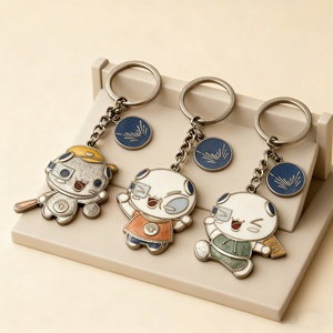 Nouveaux porte-clés en alliage de zinc métallique, breloques de sac, porte-clés en émail souple et dur pour cadeaux de fêtes, vente chaude - Product Image 2
