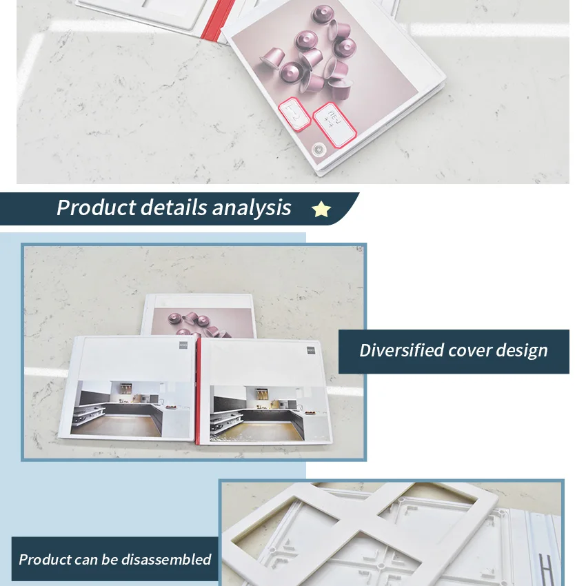 High Quality Portable Marble Specimen Folders Tile Book Quartz Display Catalogue Cardboard Factory Plastic Stone Sample Folder