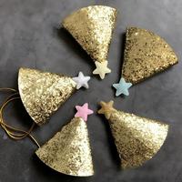 Chapeaux de fête d'anniversaire en forme d'étoile scintillante en gros, mini-couronnes brillantes avec topper étoile, couvre-chefs pour enfants pour célébrations d'anniversaire