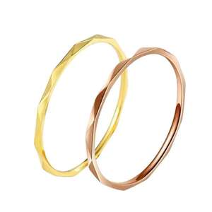 Tendance actuelle, bagues pour le petit doigt unisexes en acier inoxydable, plaquées or et or rose, idées de cadeaux de mariage/fête à la mode pour hommes et femmes - Product Image 2