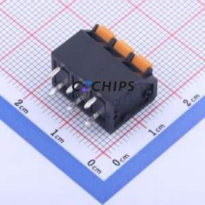 KFM736L-5.0-3P Spring Terminal Block Through hole Component (THT),P=5mm Connector 1x3P 5mm Black 3P - Product Image 1