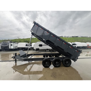 7x16ft Heavy Duty High Side Dump Trailer Triple Axle 21000lbs GVWR 3ft Sides Télescopique Hoist Undermount Rampes 3-Way Gate - Product Image 1