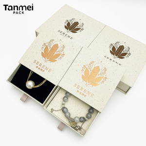 Custom Beige Jewelry Sliding Drawer <b>Box</b> Paper <b>Gift</b> <b>Box</b> for Bracelet Necklace <b>Earring</b> Ring Luxury Packaging <b>Box</b> - Product Image 2