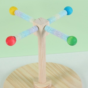 Wooden Parrot 360° Interactive Rotating Toy for Parakeets Cockatiels Lovebirds Conures Finches Budgies <b>Bird</b> Toy - Product Image 3
