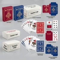 Cartes à jouer personnalisées imprimées sur papier lisse, coins arrondis, durables, écologiques, 88 cartes de poker rouge et bleu, boîte en papier