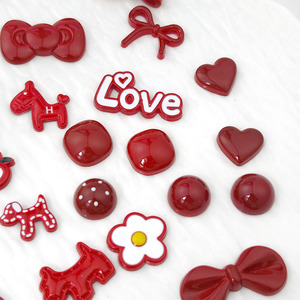 <b>Red</b> Heart Bow Tie Plastic Ornaments Mixed Styles DIY Craft <b>Materials</b> For Valentine'S Day Decorations - Product Image 4
