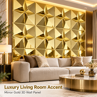 Panneau mural en PVC modulaire 3D, miroir doré, géométrique, décoratif, pour salon, chambre, hôtel, intérieur