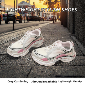 รองเท้าผ้าใบแบบสวมใส่ได้ทั้งชายและหญิง รุ่น Chunky Dad Sneakers น้ำหนักเบา ระบายอากาศได้ดี แบบผูกเชือก หัวมน เหมาะสำหรับวิ่งและเดิน - Product Image 2