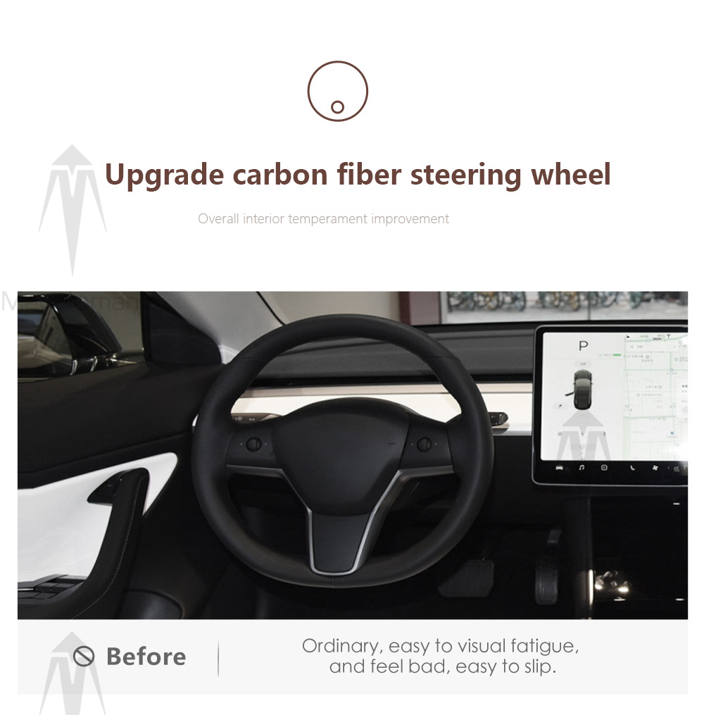 Full Leather Yok-e Steering Wheel For Tesla Model-3 Y X S 2017 2018 2019 2020 2021 2022 Custom Leather