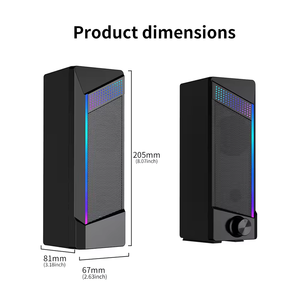คอมพิวเตอร์ขนาดเล็ก 2.0 USB พร้อมไฟ RGB 6W สเตอริโอ สำหรับเล่นเกม พร้อมเคสพลาสติกสำหรับเกมเมอร์ - Product Image 2
