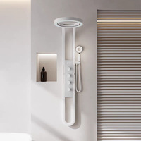 Panneau de douche gris bronze moderne avec affichage numérique et contrôle de la température par LED, ensemble de douche pour salle de bain