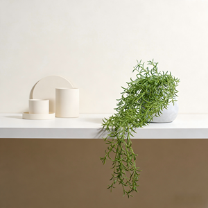 Planta Colgante Artificial de Hierba Crescent en Maceta de Cemento, <span class=keywords><strong>Gloria</strong></span>, Planta Colgante Artificial para Decoración del Hogar y Oficina - Product Image 3