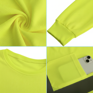 EN IS0 20471 ANSI Sudadera de alta visibilidad para hombre Chaquetas con capucha con cremallera de lana de seguridad reflectante - Product Image 1