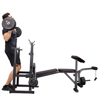 Station de musculation multifonctionnelle stable et durable en métal avec poulie pour banc de musculation réglable et lat pulldown