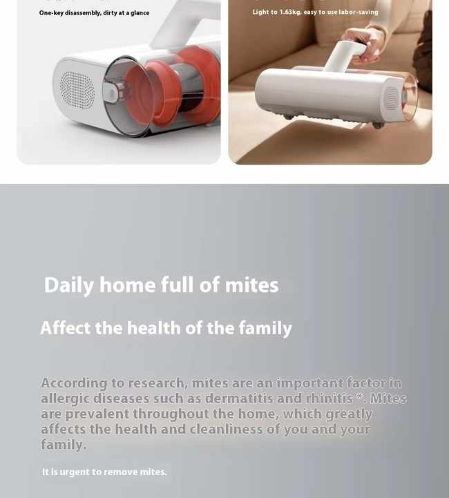 Hot Sale for Xiaomi Mijia Mi Mite Remover 2 UV Ultraviolet Mite Remover Hot Air Drying 12000 Pa Suction Portable for Home Use