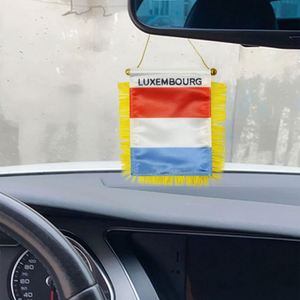 ธงซาตินลักเซมเบิร์กแบบกำหนดเอง ธงขนาดเล็กสำหรับรถยนต์ พร้อมพู่สีเหลือง - Product Image 2