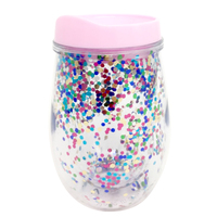 Sans Bpa usine personnalisée en plastique à double paroi en forme d'oeuf gobelet avec de la paille, paille à boire tasse