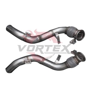 Système d'échappement complet Vortex SS304 pour BMW F15 X5M X6M 4.4T Valvetronic Catback avec silencieux et sorties quadruples noires - Product Image 6