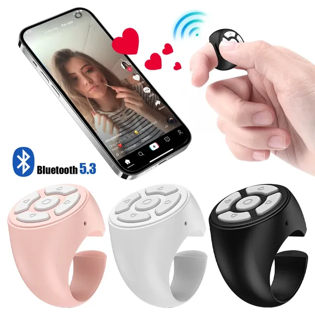 Scrolling Ring Wireless Finger Shutter Remote Control Page Turner Mobile Phone Controller BT compatible For Home Travel Car