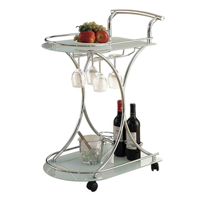 Hotel moderno de muebles para el hogar de vidrio negro superior cocina carrito de comida de carro - Product Image 1