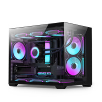 PC Tower Case Panoramic Dual Glass 360mm AIO Cooling 400mm GPU M-ATX ITX Gaming Computer Case Desktop PC Chassis