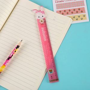 Règle en plastique multifonctionnelle de 15 cm, motif vague de dessin animé mignon, fournitures scolaires pratiques et créatives pour la géométrie mathématique, lot en gros - Product Image 3