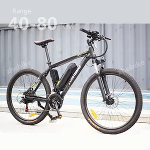 Bicicleta eléctrica para adulto, de 26 pulgadas bici de montaña, 350W, 19,8 mph, batería de 36V y 10Ah, suspensión, luz led