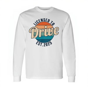 Camiseta de manga larga con licencia para conducir, Est 2025, regalo para nuevos conductores - Product Image 2