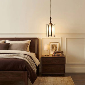 Lampe suspendue Tiffany Vintage pour îlot de cuisine en verre teinté bois métal artisanal Décoration artistique Lampe suspendue en verre teinté Tiffany - Product Image 5