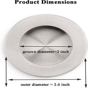 Manija de Puerta Redonda Empotrada de Acero Inoxidable, Diseño Contemporáneo, Fácil Instalación, Herraje para Muebles - Product Image 5