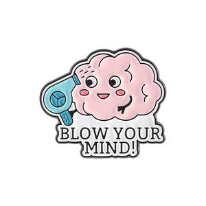 Dessin animé mignon drôle ouvrir votre esprit cerveau émail broche - Product Image 4
