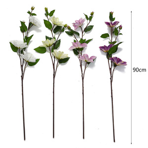 Bunga Buatan 5 Kepala Clematis Bunga Palsu untuk Dekorasi Pernikahan, Dekorasi Pesta, Dekorasi Rumah, Dekorasi Valentine - Product Image 5