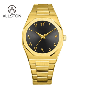 OEM người đàn ông sang trọng của thạch anh Đồng hồ đeo tay sáng hợp kim da thời trang kỹ thuật số quay số cá nhân Trung Đông chữ số Arabic - Product Image 5