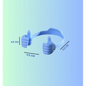 Soporte de Escritorio para Teléfono Móvil, Diseño con Agarre de Silicona Azul y Negro para el Pulgar - Product Image 2