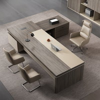 Ensemble de bureau moderne en bois avec chaise et table d'appoint, personnalisable, mobilier commercial assemblé, garantie de trois ans