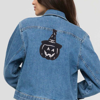 Patch brodé thermocollant personnalisé en gros pour Halloween, motif citrouille, avec paillettes et sequins, pour vêtements