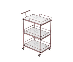 Carro de salón de belleza móvil con <span class=keywords><strong>ruedas</strong></span>, construcción de metal y MDF, carro organizador con soportes para secadora para cosmetología - Product Image 2