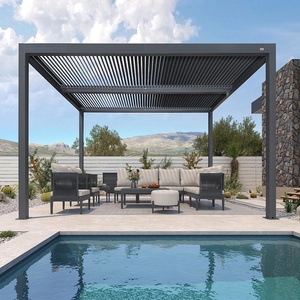 Pergola motorisée en aluminium de conception <span class=keywords><strong>moderne</strong></span> pour l'extérieur, mobilier de jardin, pergolas, tonnelles, auvent de type parasol, tonnelle, maisons d'été - Product Image 1